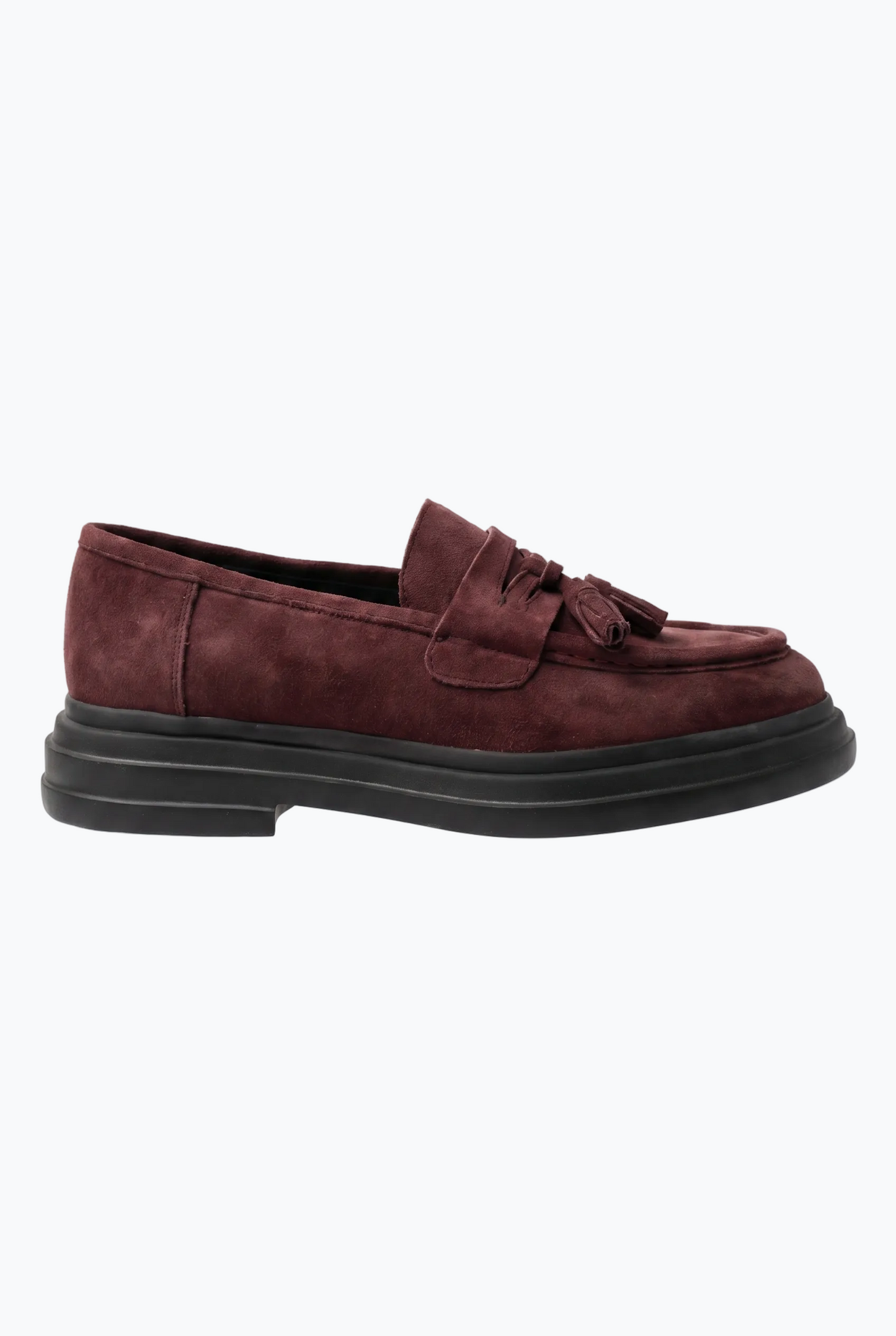 Suede Tassel Loafers - Bordeaux