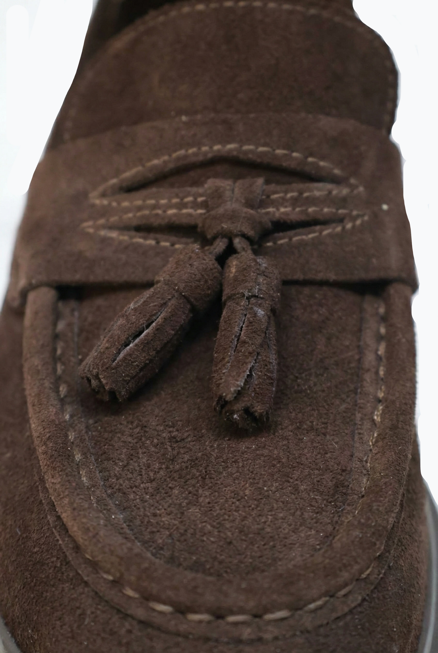 Suede Tassel Loafers - Dark Brown