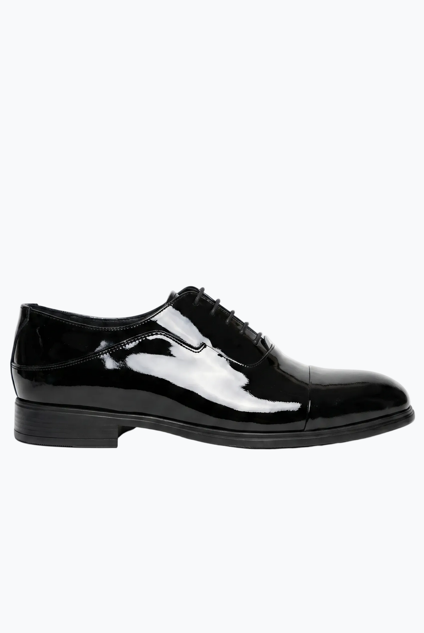 Black Patent Leather Cap-Toe Oxford