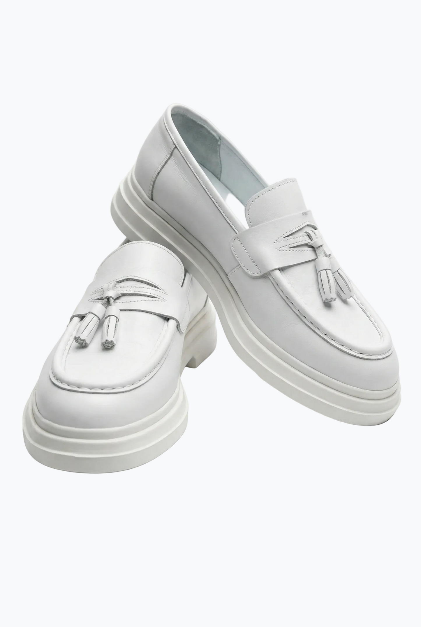 White Tassel Loafers