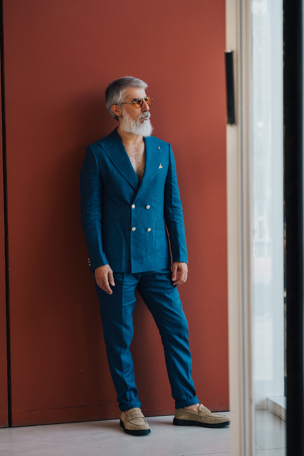 Double mediterranean blue  - Linen