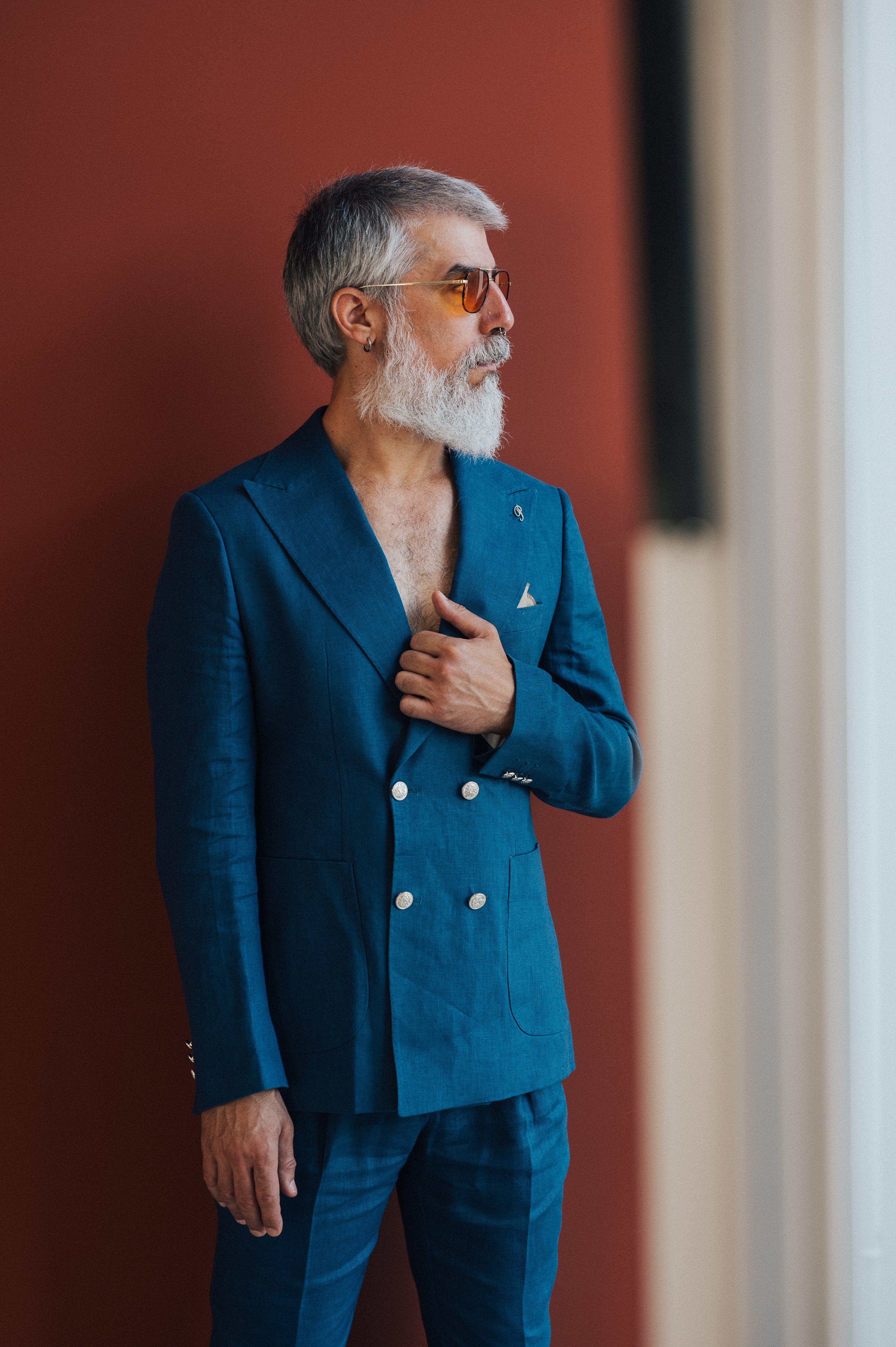 Double mediterranean blue  - Linen