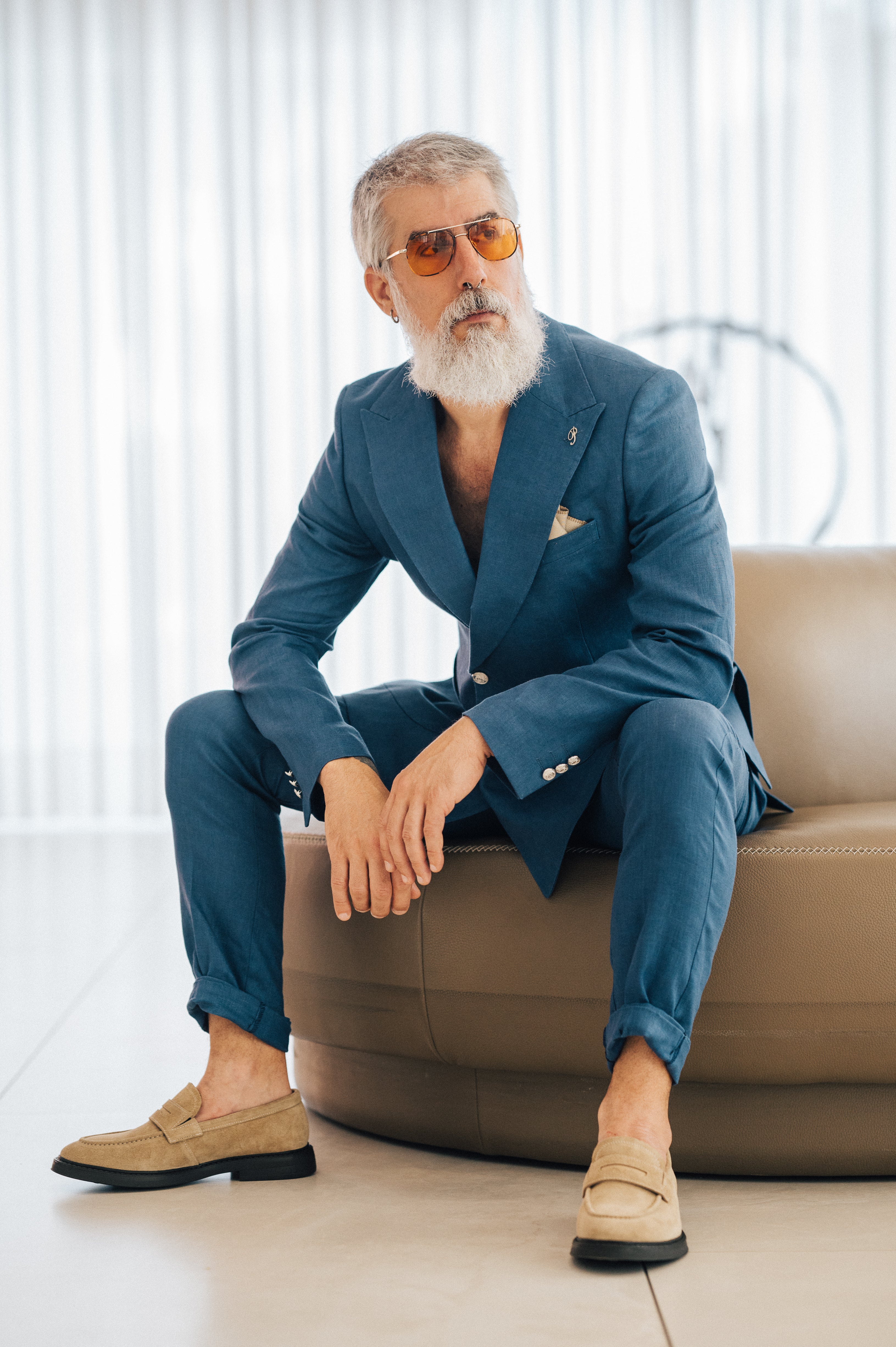 Double mediterranean blue  - Linen