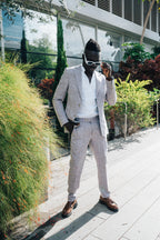 Stone gray with textured - Linen