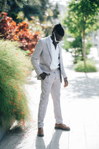 Stone gray with textured - Linen