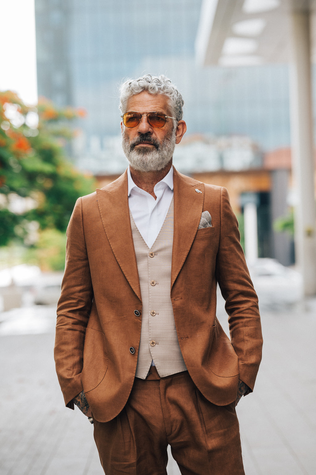 Cognac brown - Linen