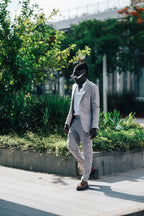 Stone gray with textured - Linen