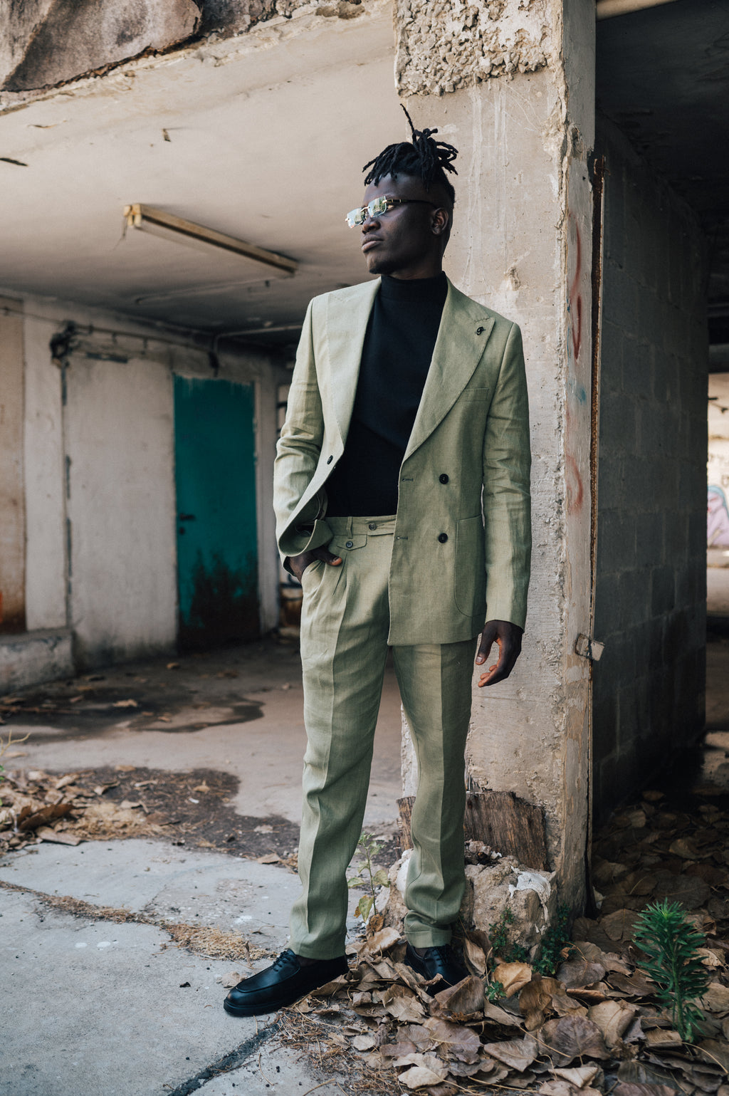 Double apple green - Linen