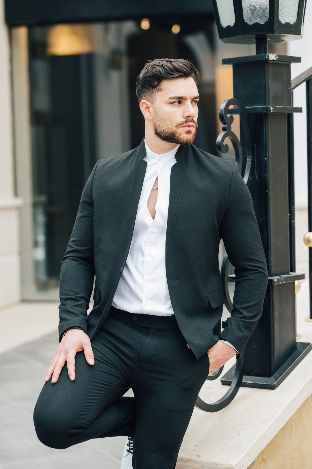 Mandarin Collar - Black