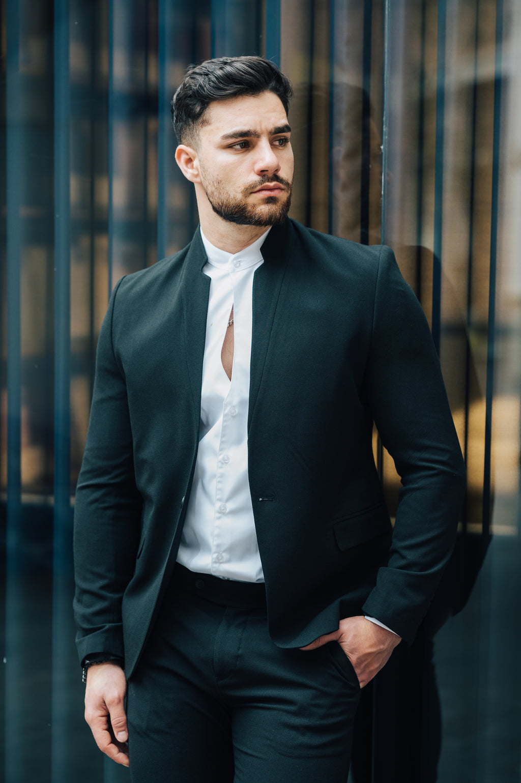 Mandarin Collar - Black