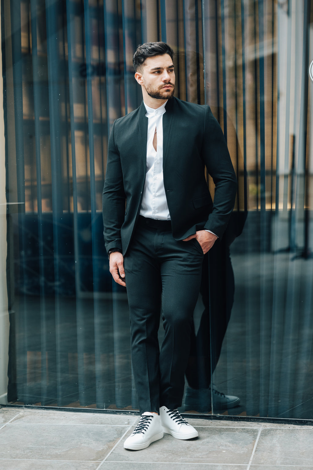 Mandarin Collar - Black