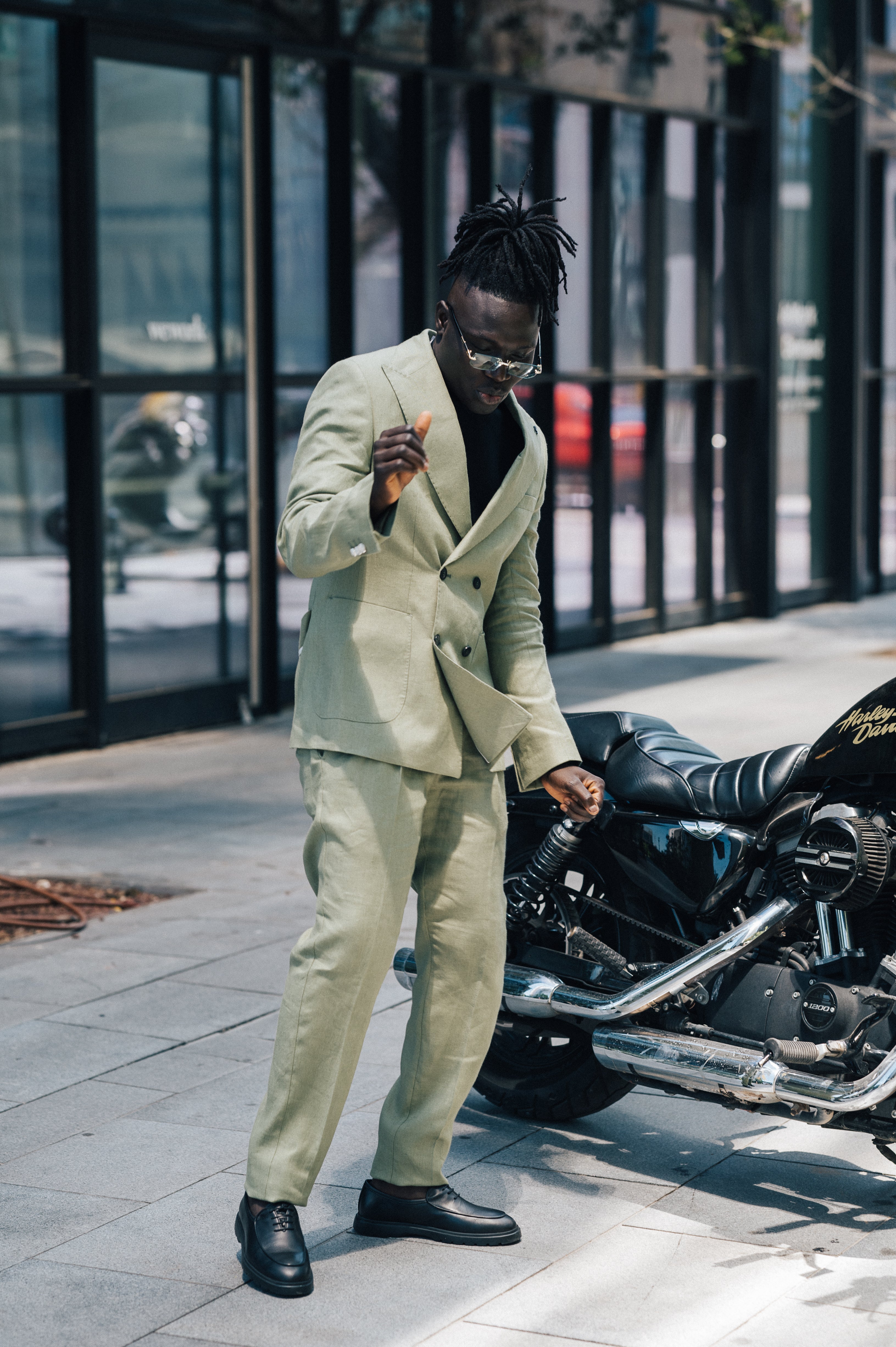 Double apple green - Linen