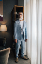 Light blue with textured - Linen