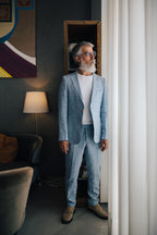 Light blue with textured - Linen