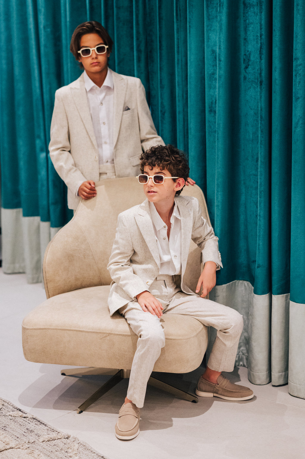 Beige Linen Look With Textured