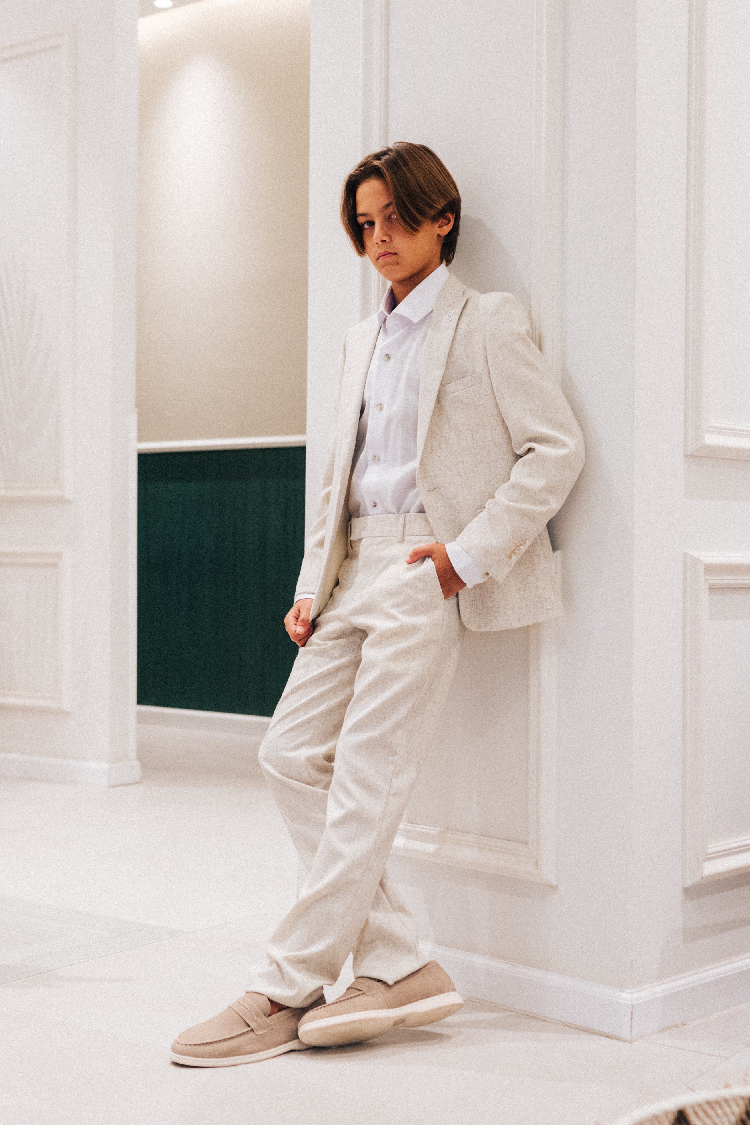 Beige Linen Look With Textured