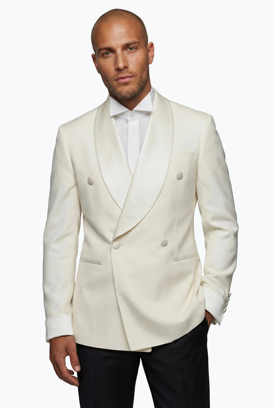 Satin Cuff Double-Breasted Tuxedo