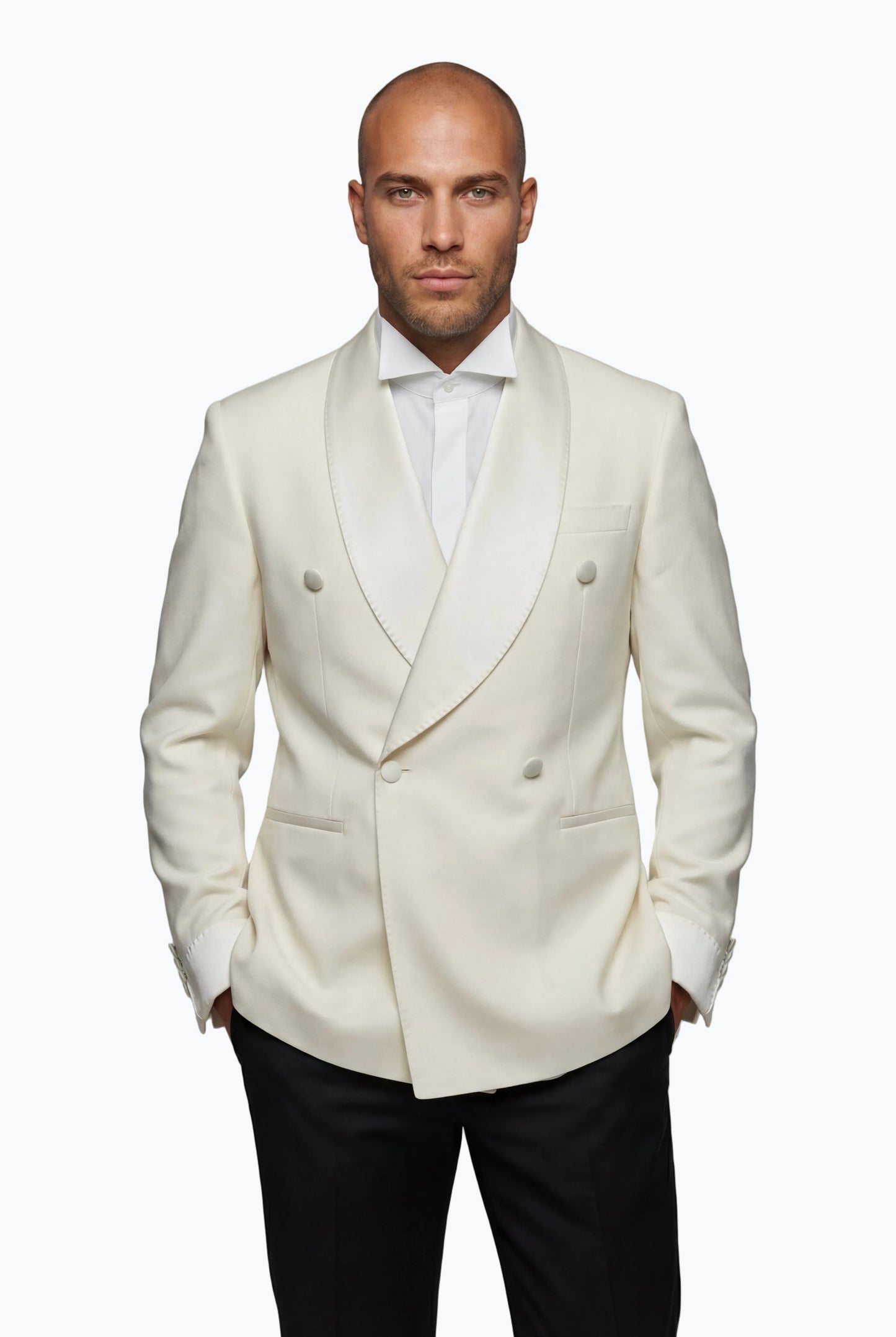 Satin Cuff Double-Breasted Tuxedo