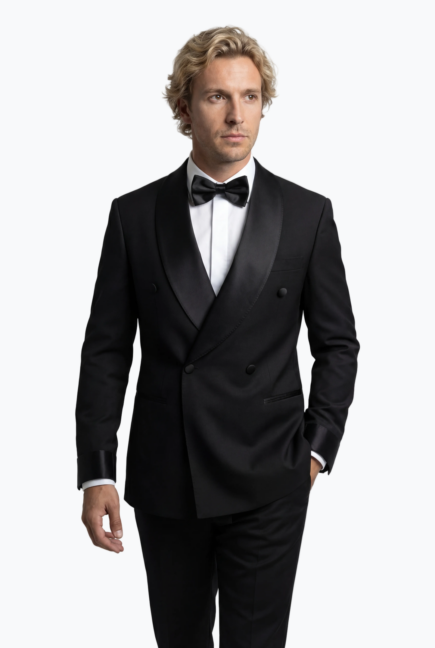 Satin Cuff Double-Breasted Tuxedo
