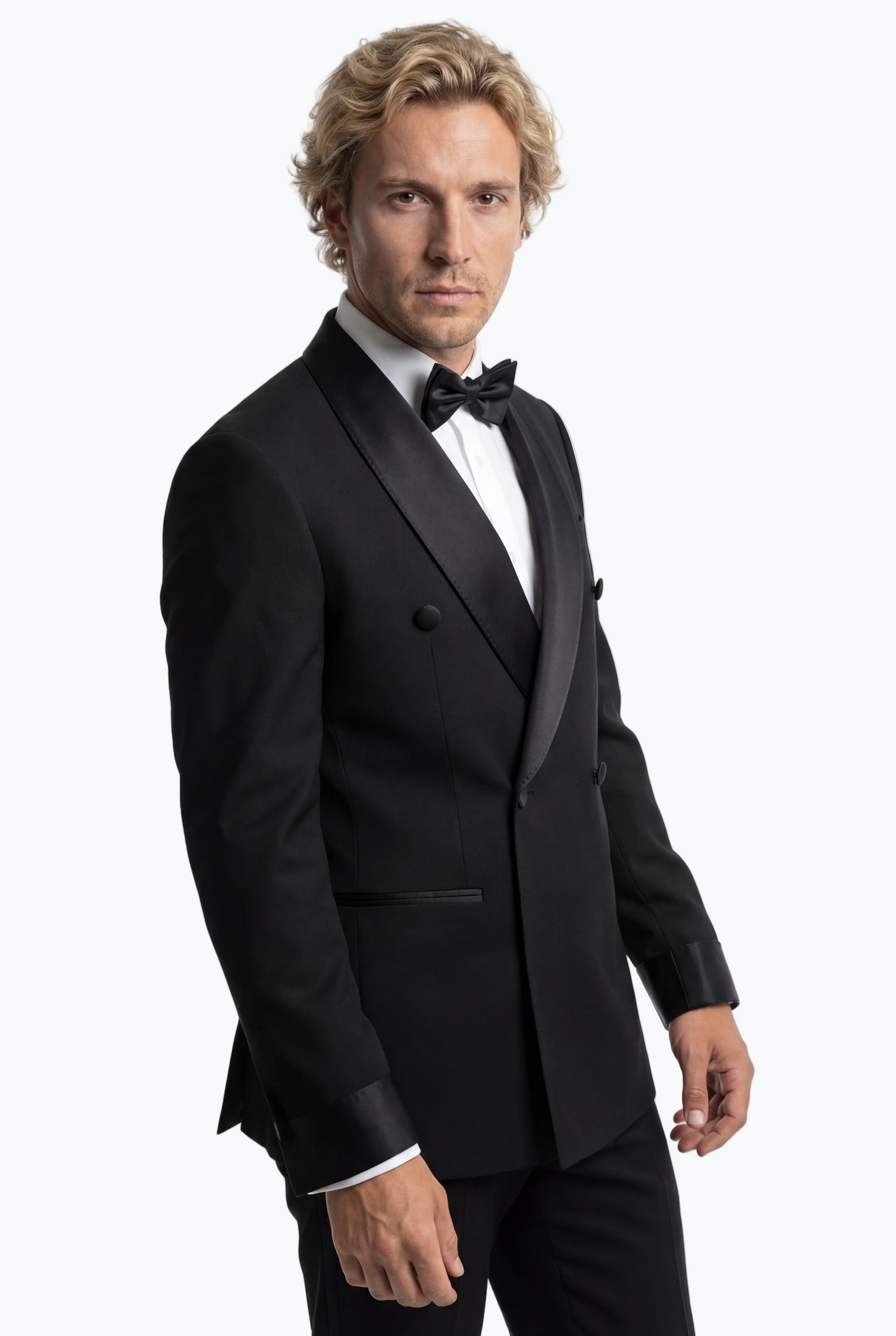 Satin Cuff Double-Breasted Tuxedo