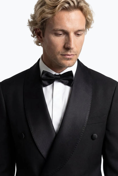 Satin Cuff Double-Breasted Tuxedo