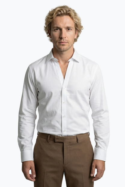 V-Neck with loop closure collar