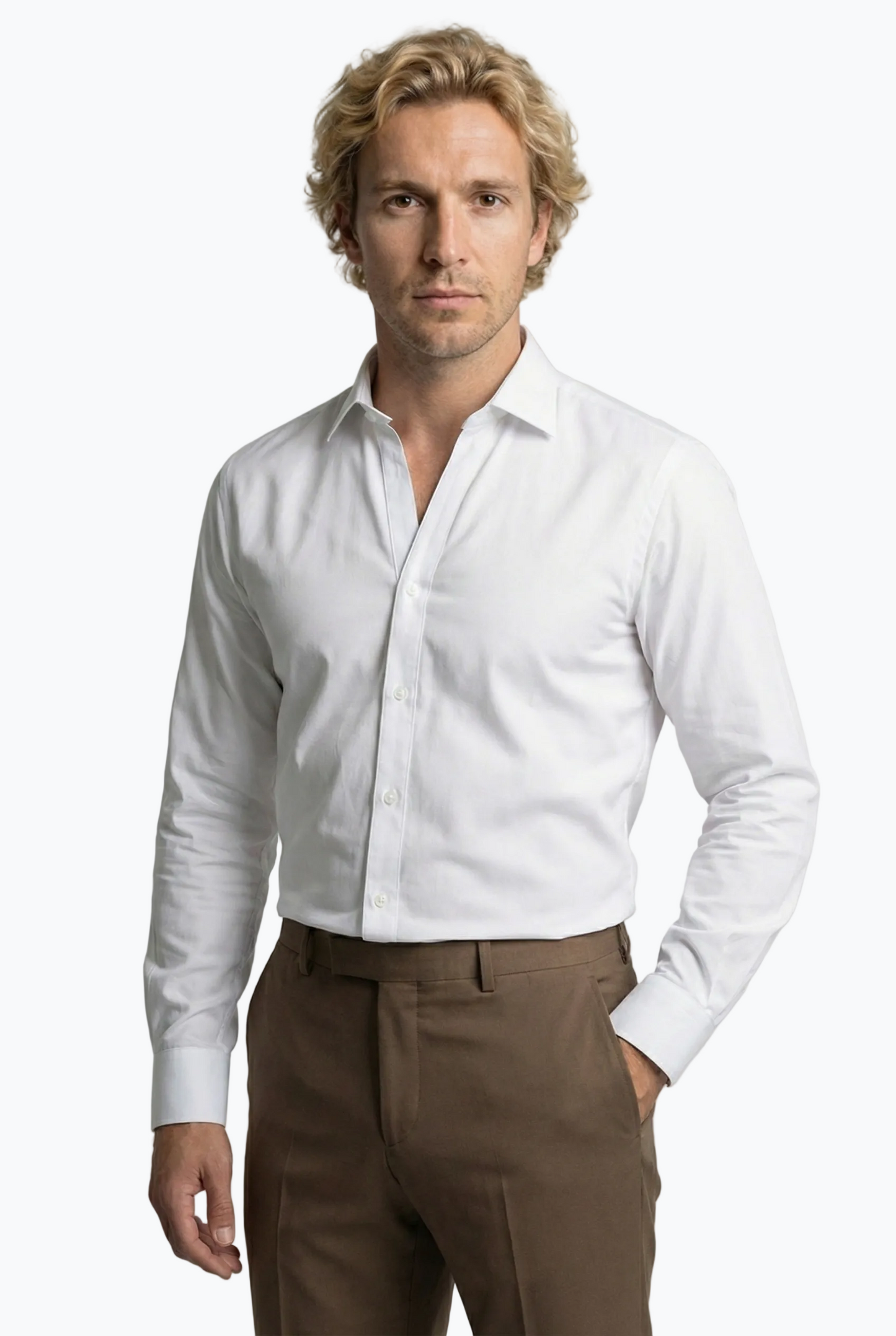 V-Neck with loop closure collar