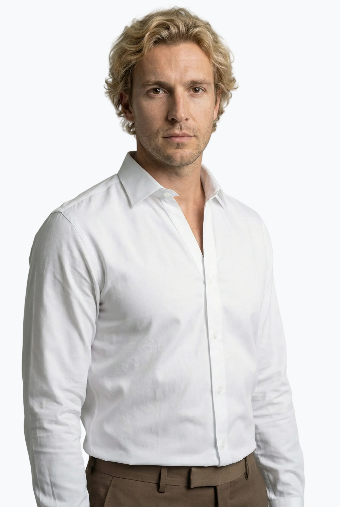 V-Neck with loop closure collar