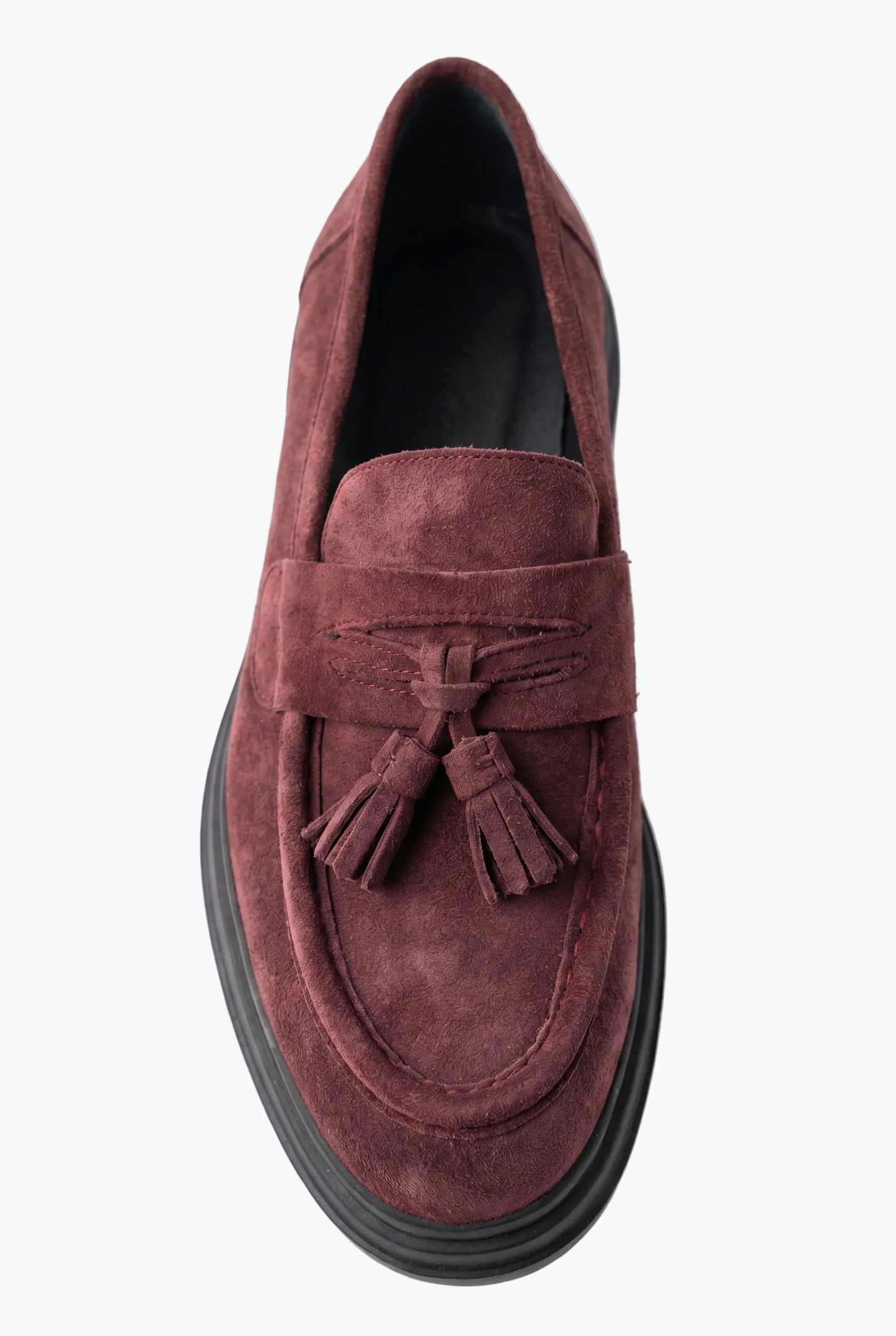 Suede Tassel Loafers - Bordeaux