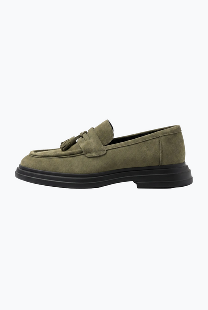 Suede Tassel Loafers - Green