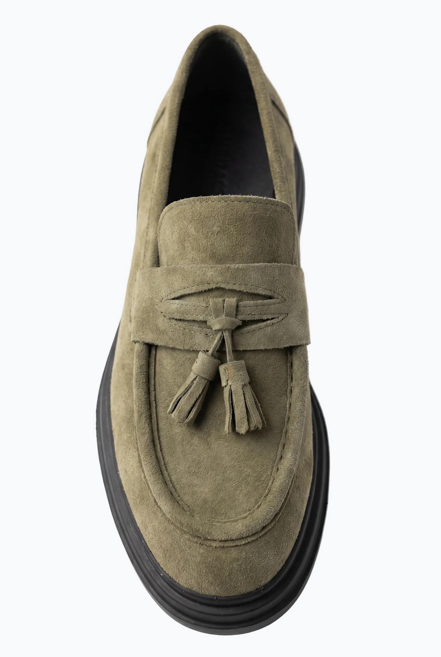 Suede Tassel Loafers - Green