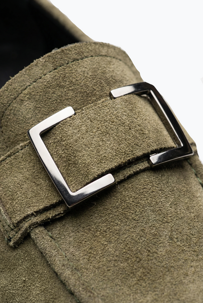 Buckle Loafers - Olive Green