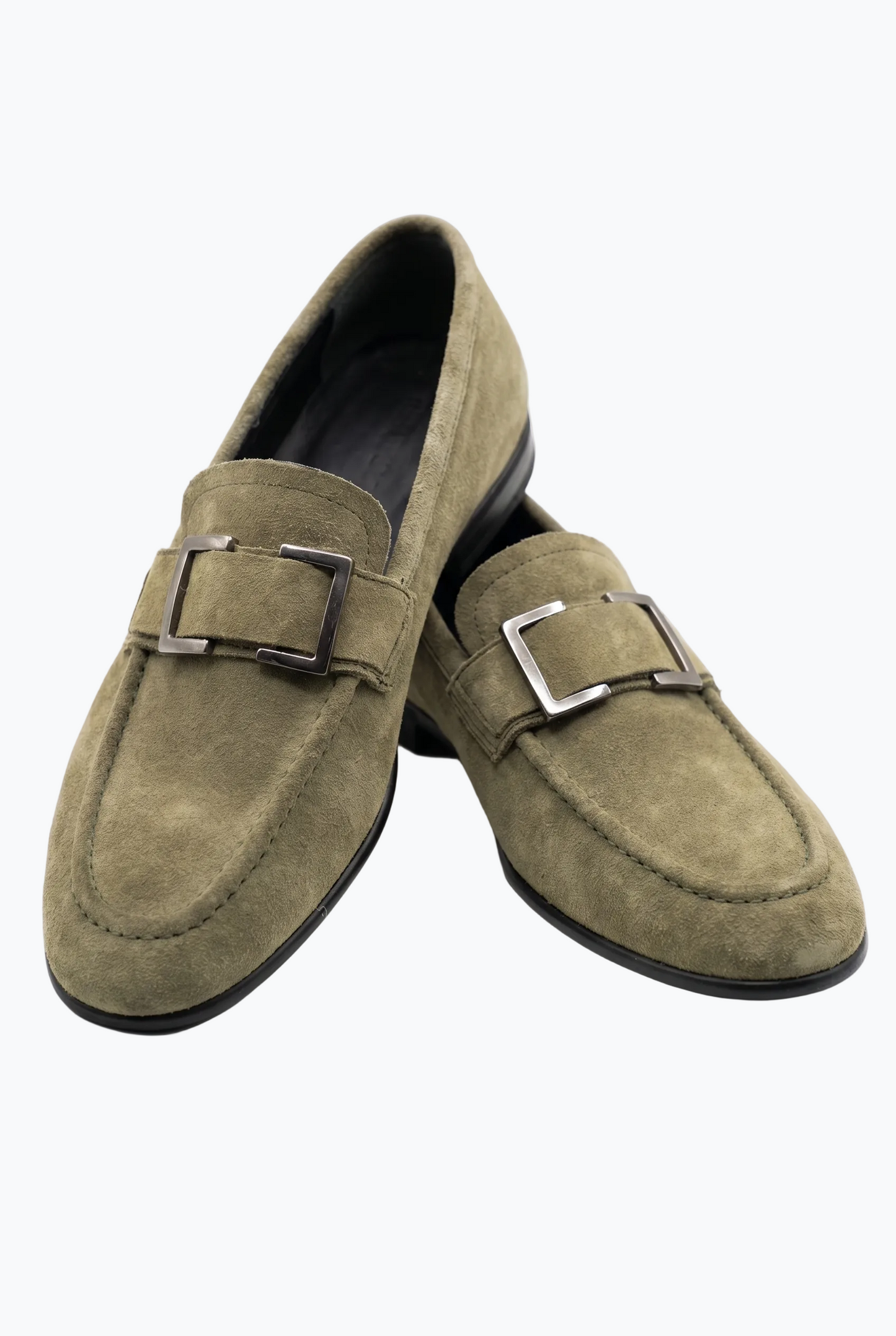 Buckle Loafers - Olive Green