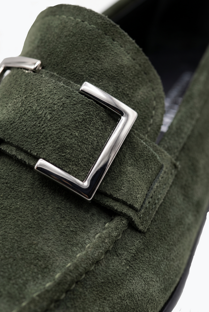 Buckle Loafers - Forest Green