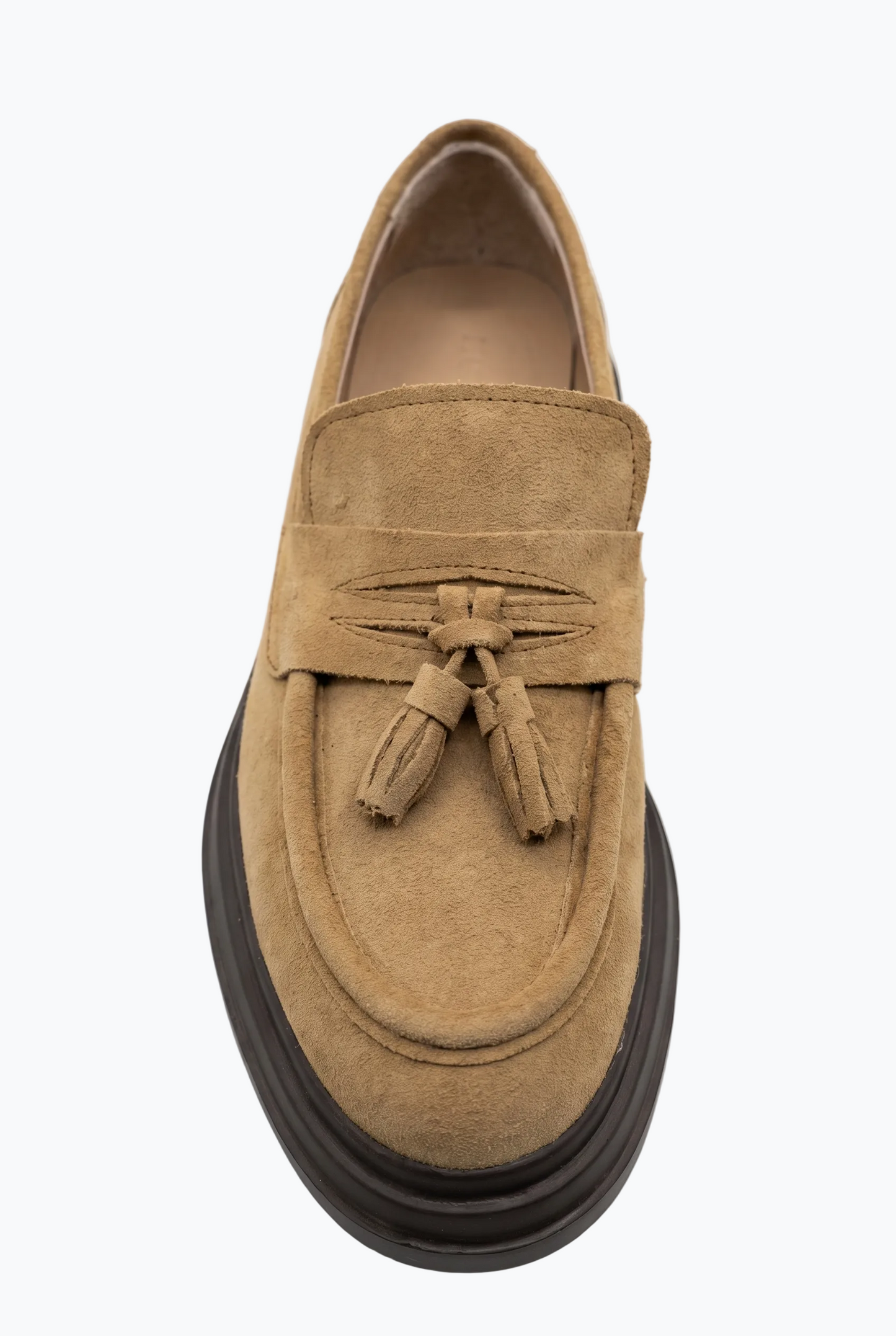 Suede Tassel Loafers - Dark Sand