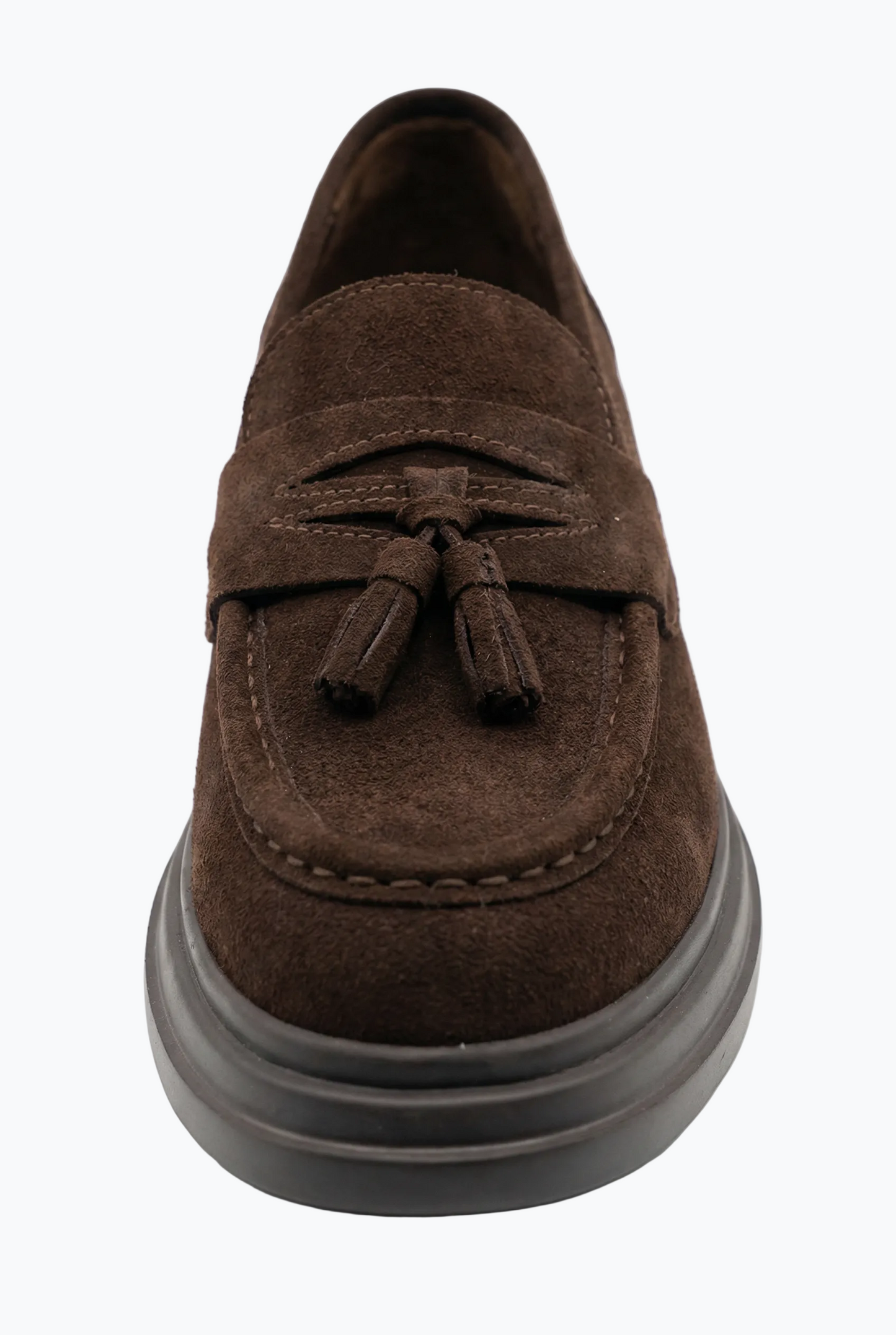 Suede Tassel Loafers - Dark Brown
