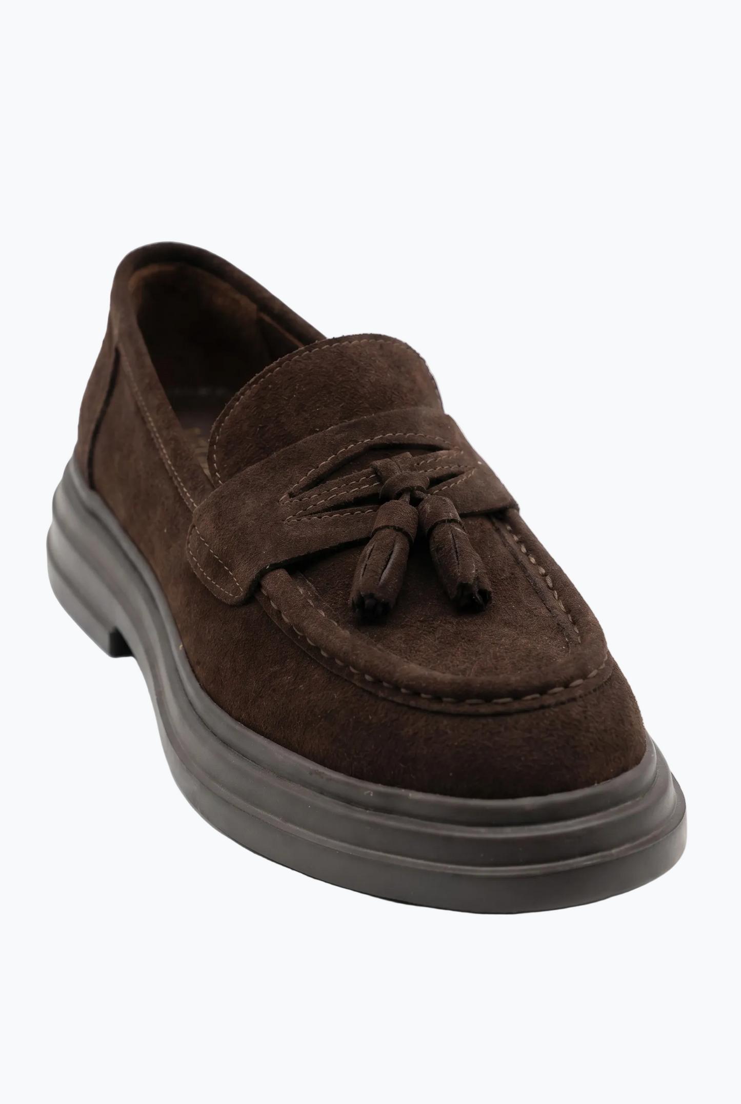 Suede Tassel Loafers - Dark Brown
