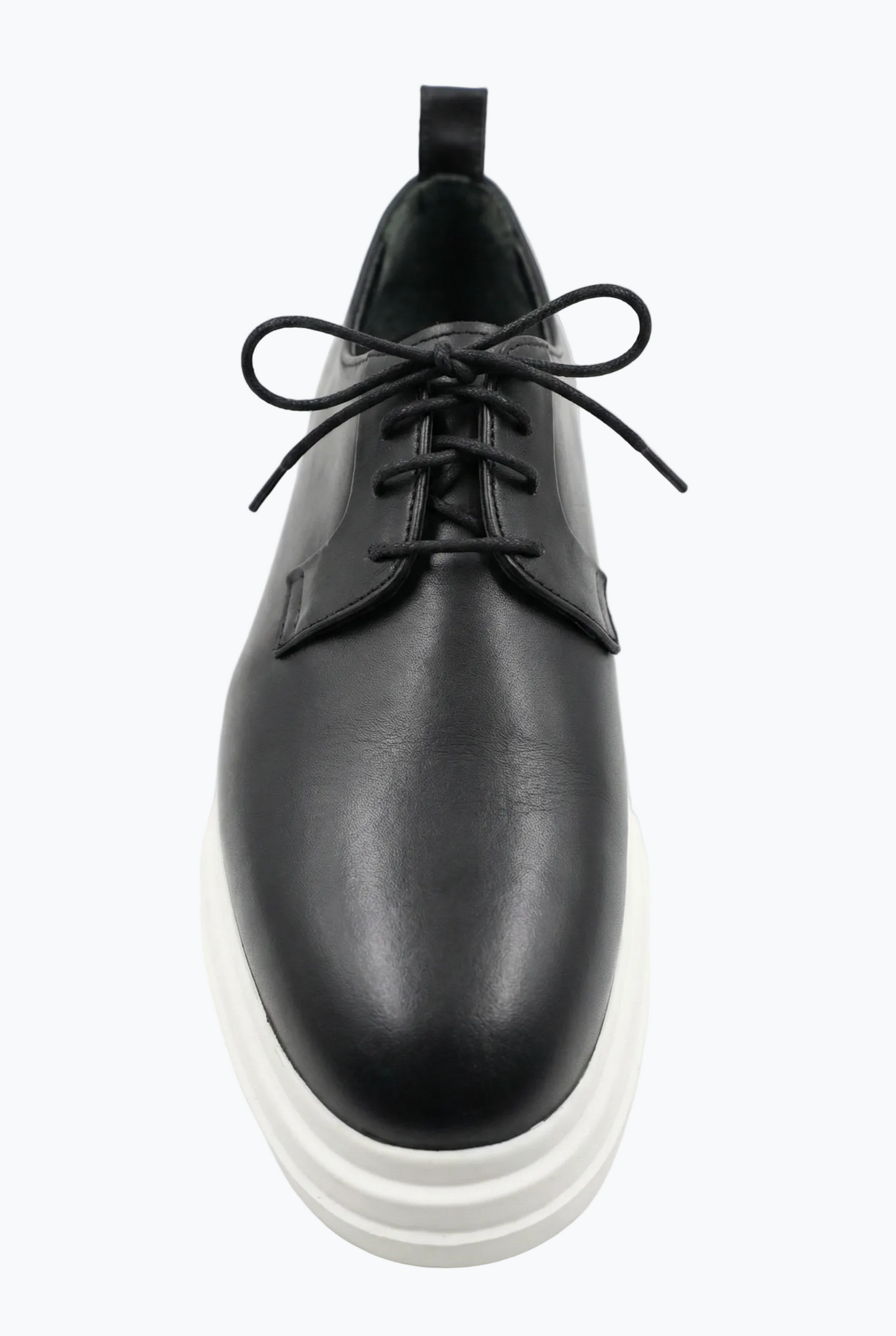 Black Leather Derby with Contrast White Sole