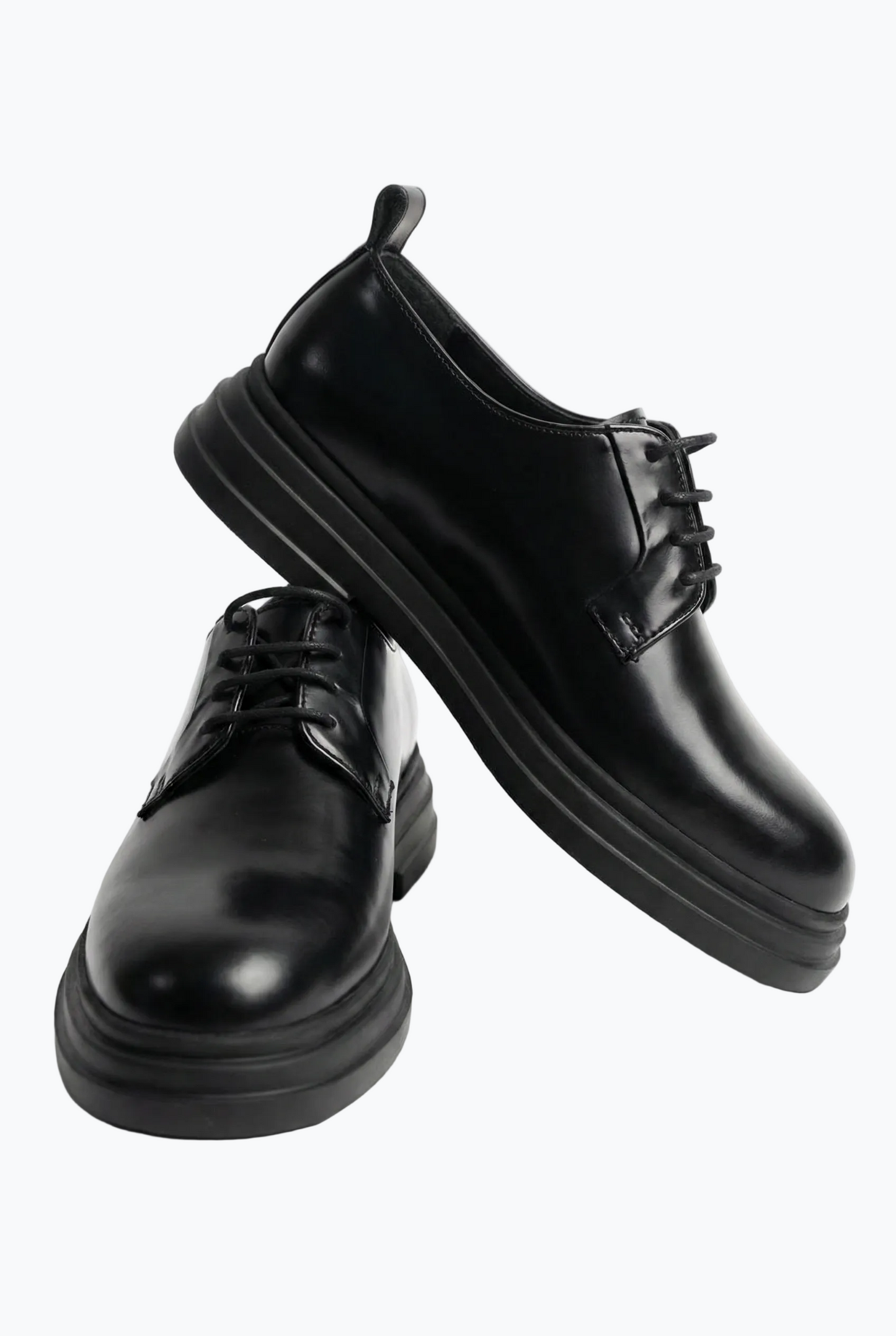 Oil Black Derby with Chunky Sole