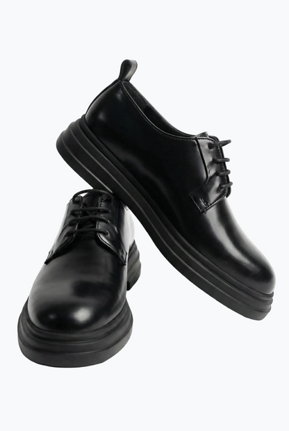 Oil Black Derby with Chunky Sole