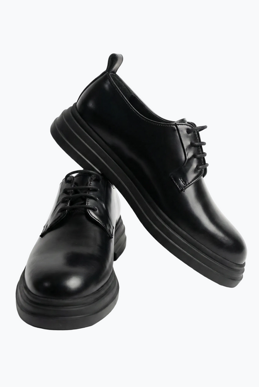 Oil Black Derby with Chunky Sole