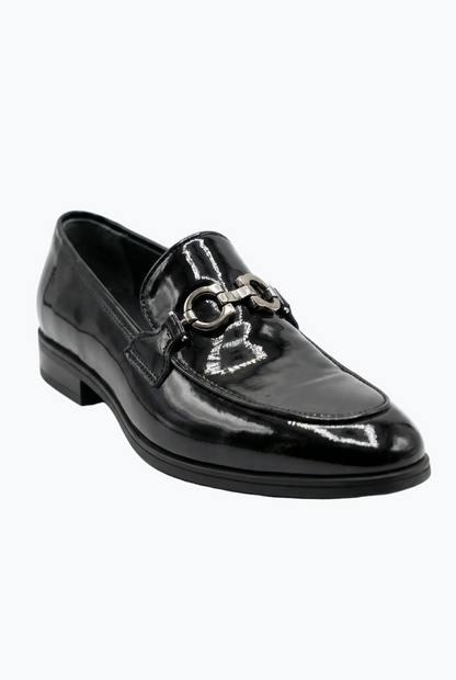Black Patent Leather Bit Loafer