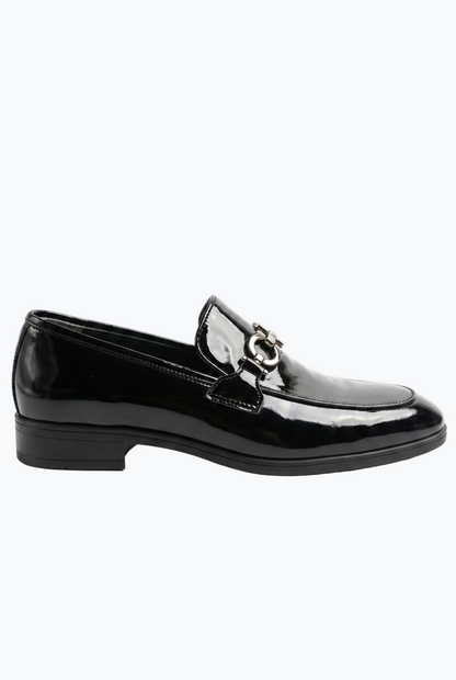 Black Patent Leather Bit Loafer