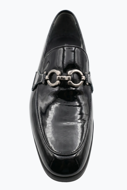 Black Patent Leather Bit Loafer