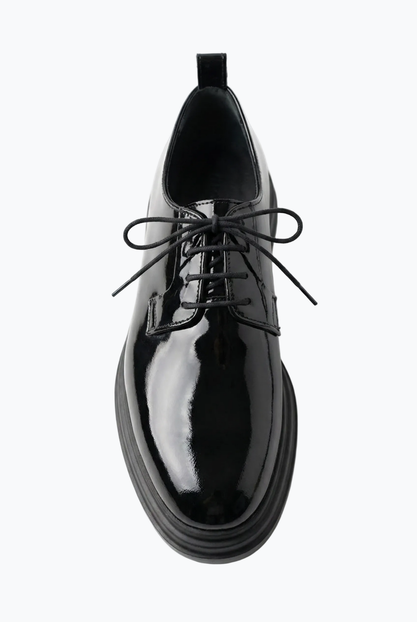 Black Patent Leather Derby with Chunky Sole