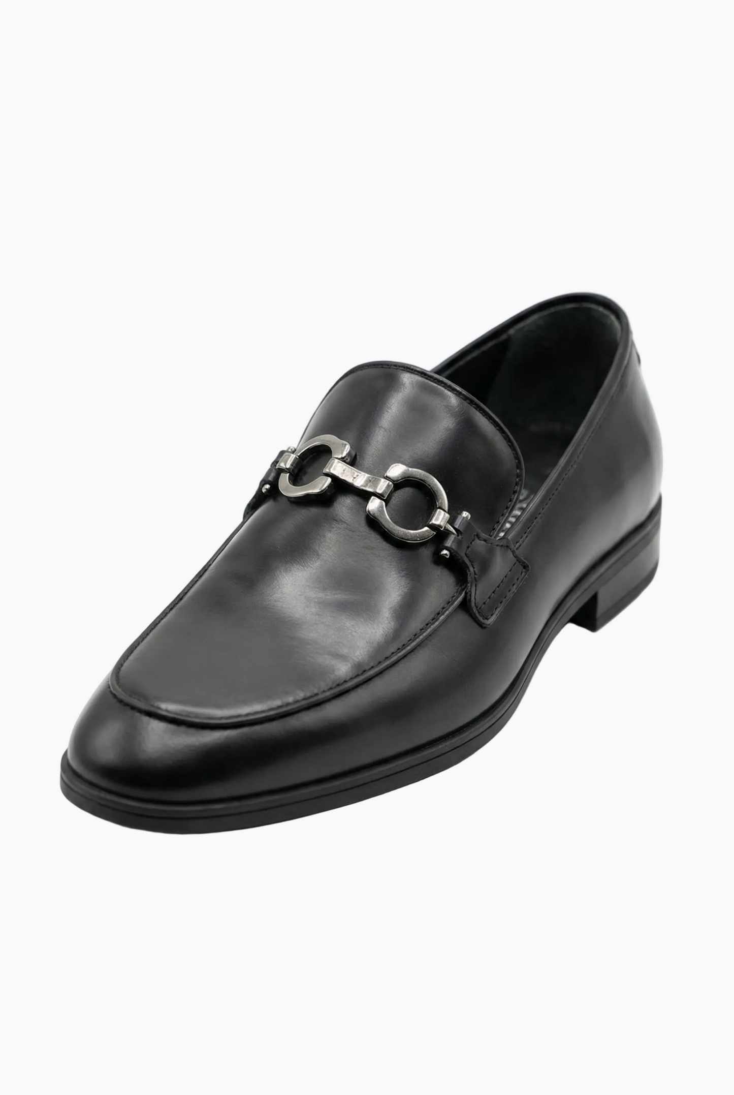 Black Matte Leather Bit Loafer