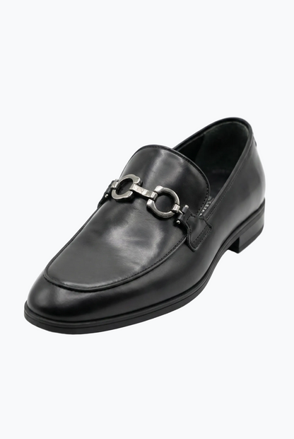 Black Matte Leather Bit Loafer