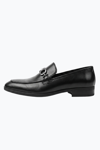 Black Matte Leather Bit Loafer