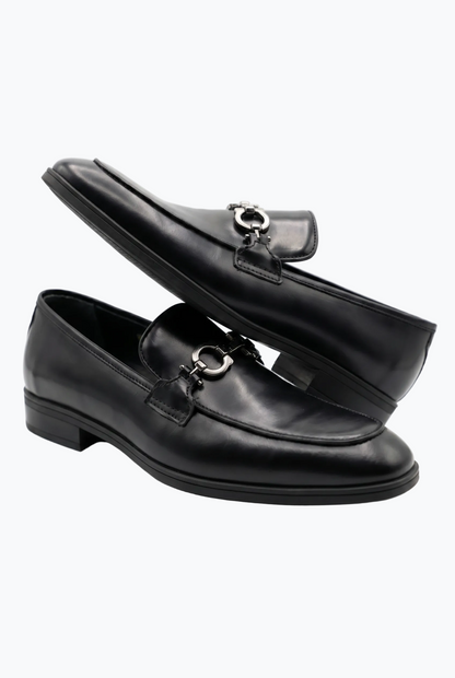 Black Matte Leather Bit Loafer
