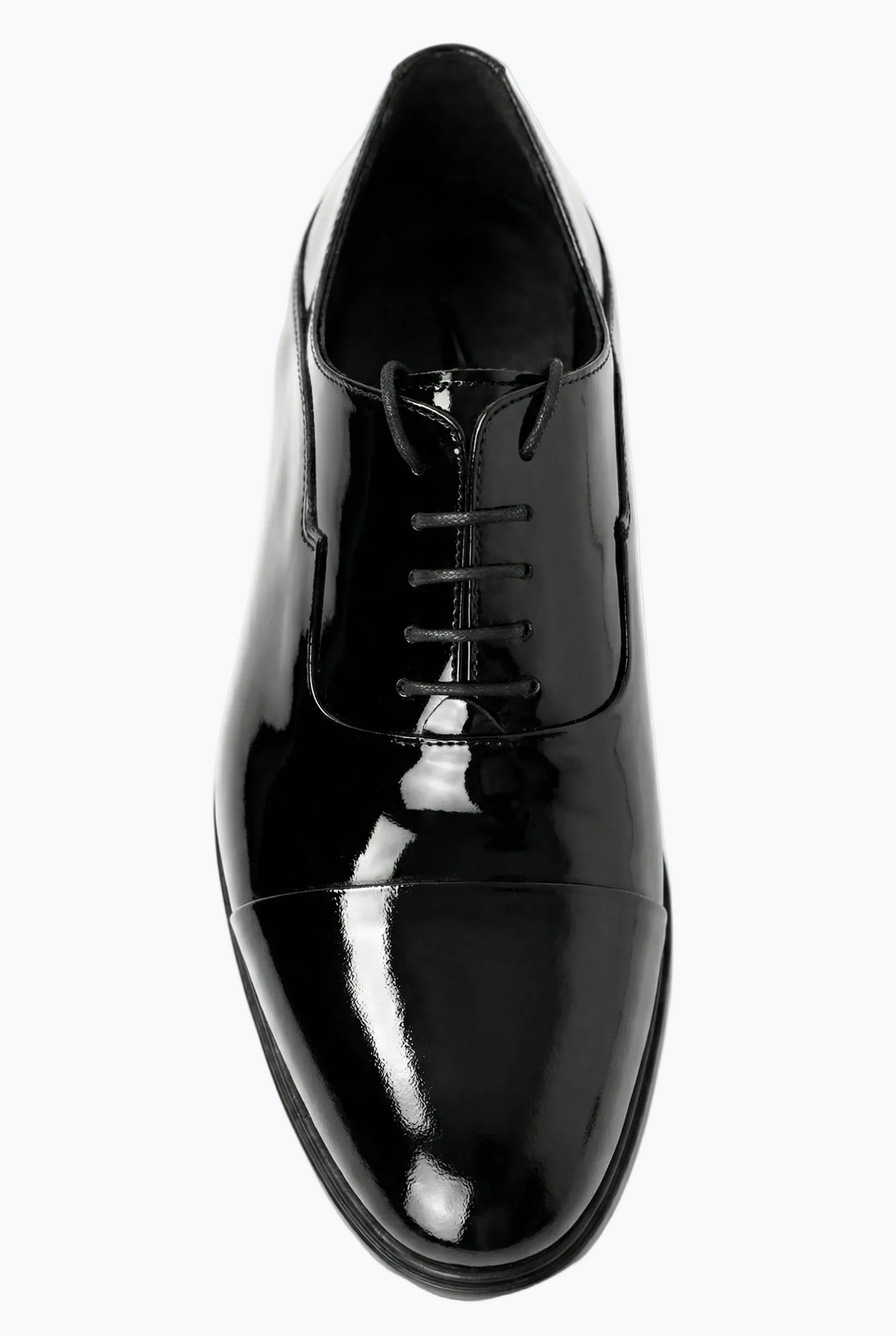 Black Patent Leather Cap-Toe Oxford